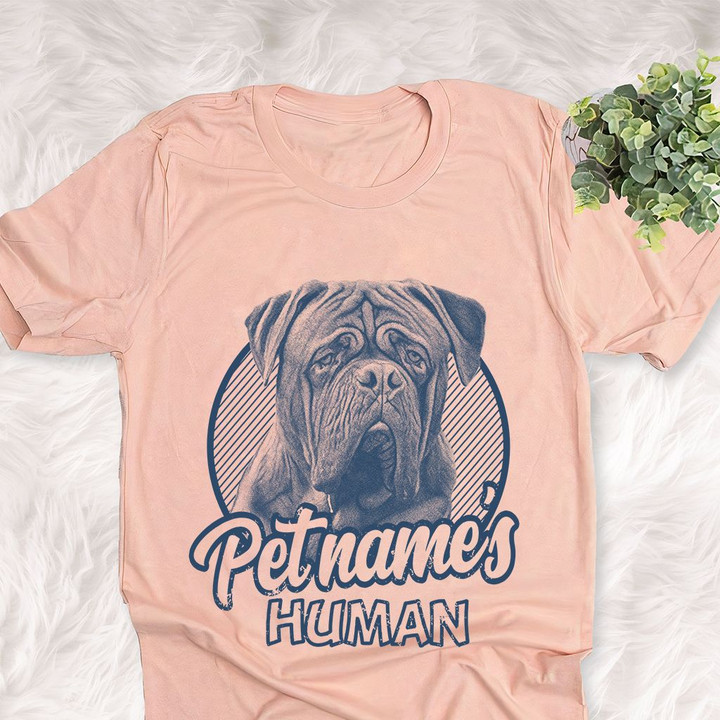 Personalized Dogue de Bordeaux Dog Shirts For Human Bella Canvas Unisex T-shirt Heather Peach