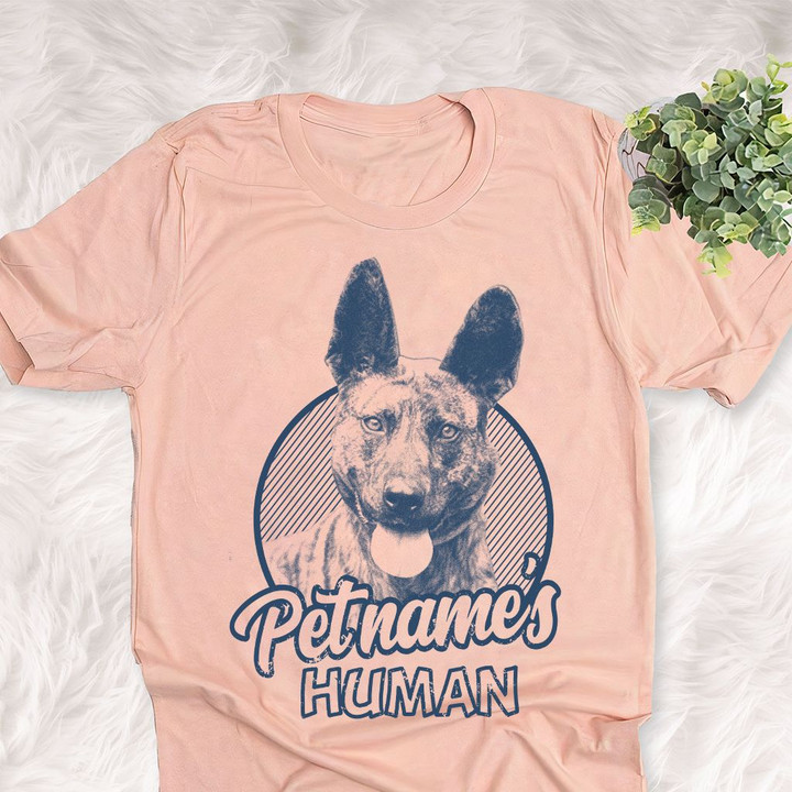 Personalized Dutch Shepherd Dog Shirts For Human Bella Canvas Unisex T-shirt Heather Peach