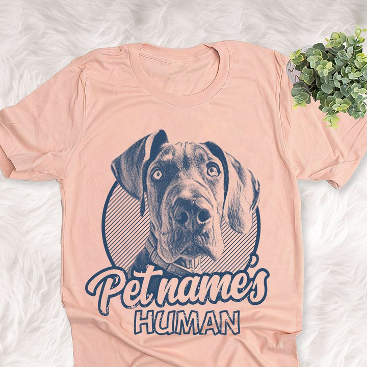Personalized Great Dane Dog Shirts For Human Bella Canvas Unisex T-shirt Heather Peach