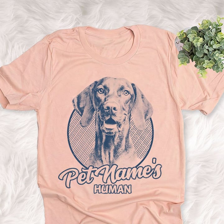 Personalized Vizsla Dog Shirts For Human Bella Canvas Unisex T-shirt Heather Peach