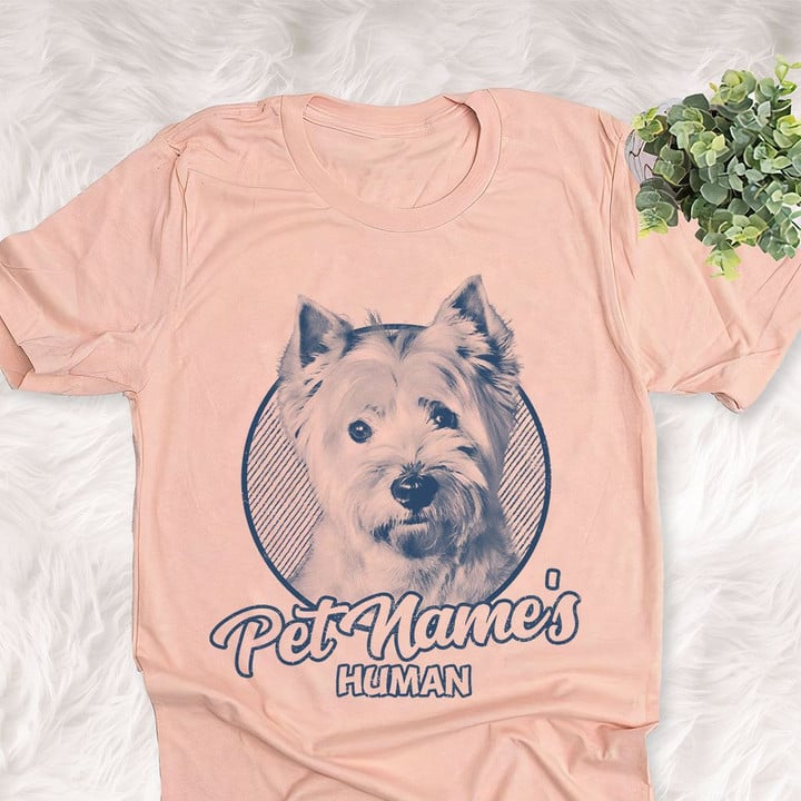 Personalized West Highland White Terrier Dog Shirts For Human Bella Canvas Unisex T-shirt Heather Peach