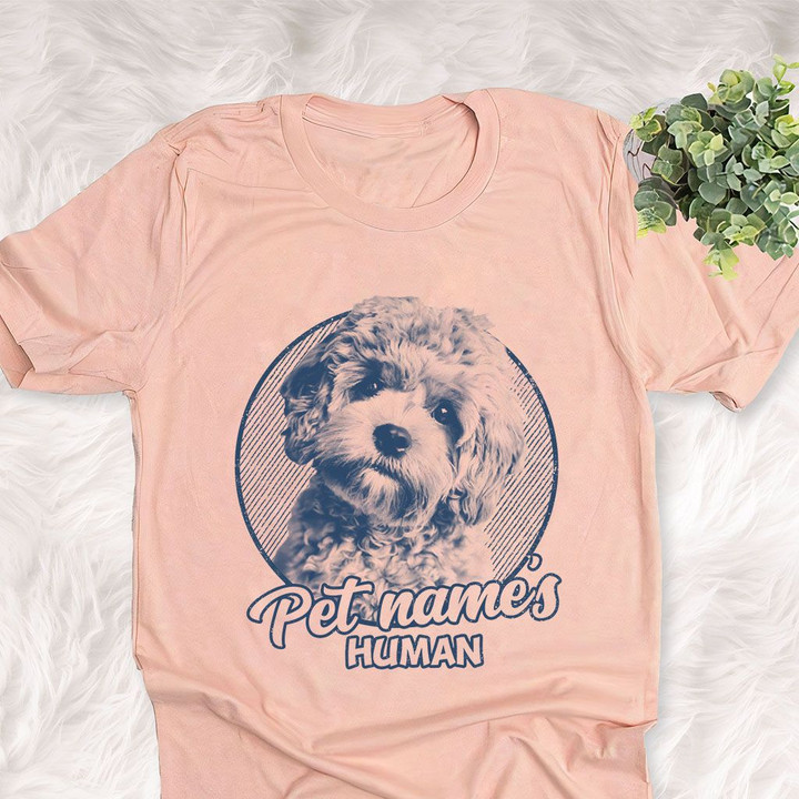Personalized Maltipoo Dog Shirts For Human Bella Canvas Unisex T-shirt Heather Peach