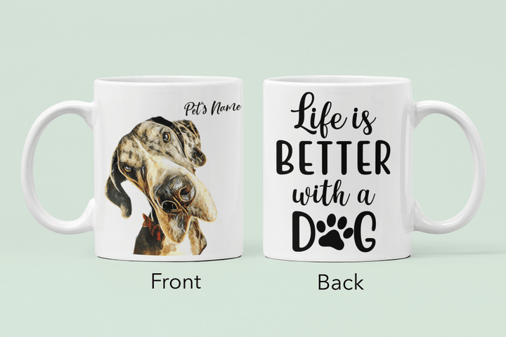 Happy Father's Day Color Painting Pet Portrait Personalized Mug