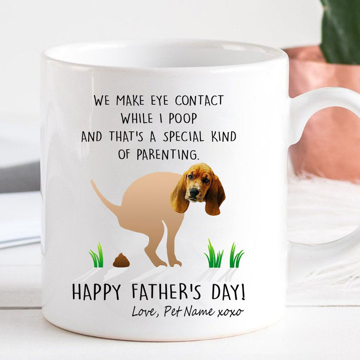 Customized Dog Face Funny Happy Father's Day Mug