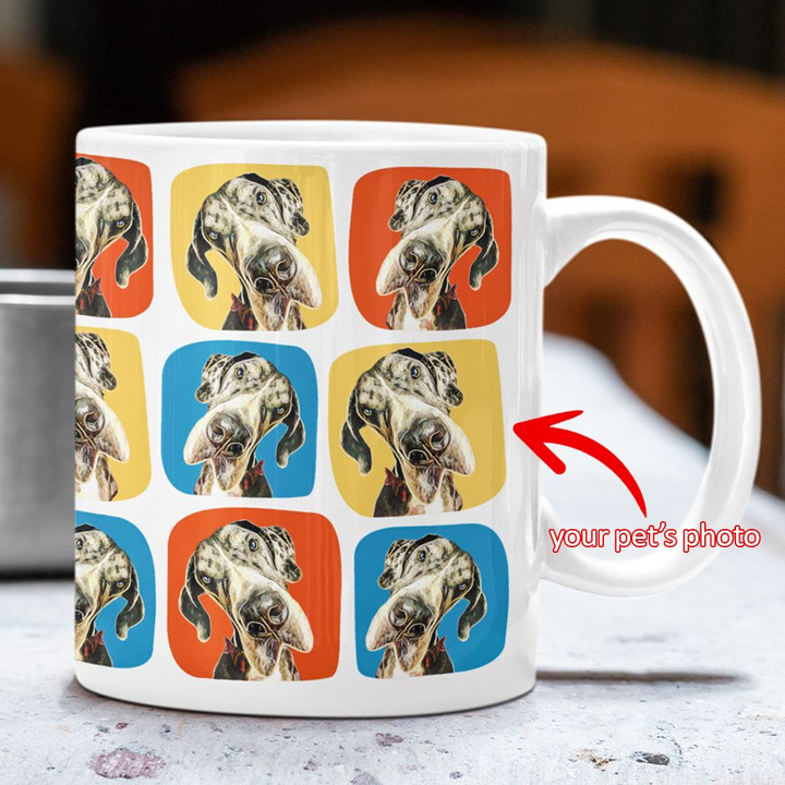 Personalized Colorful Painting Dog Photo Randomly Background Mug