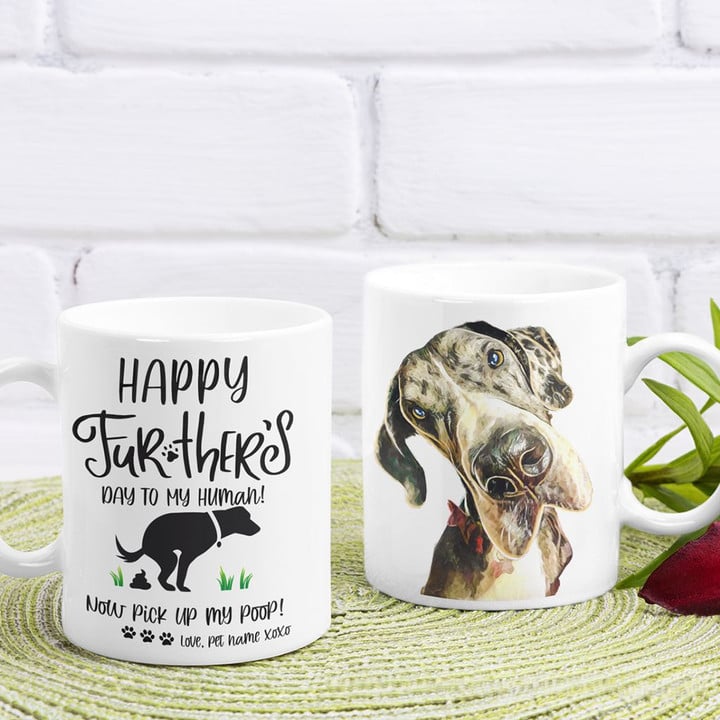 Personalized Happy Fur-ther's Day Fathers Day Mug Gift For Fur Dad, Dog Lover