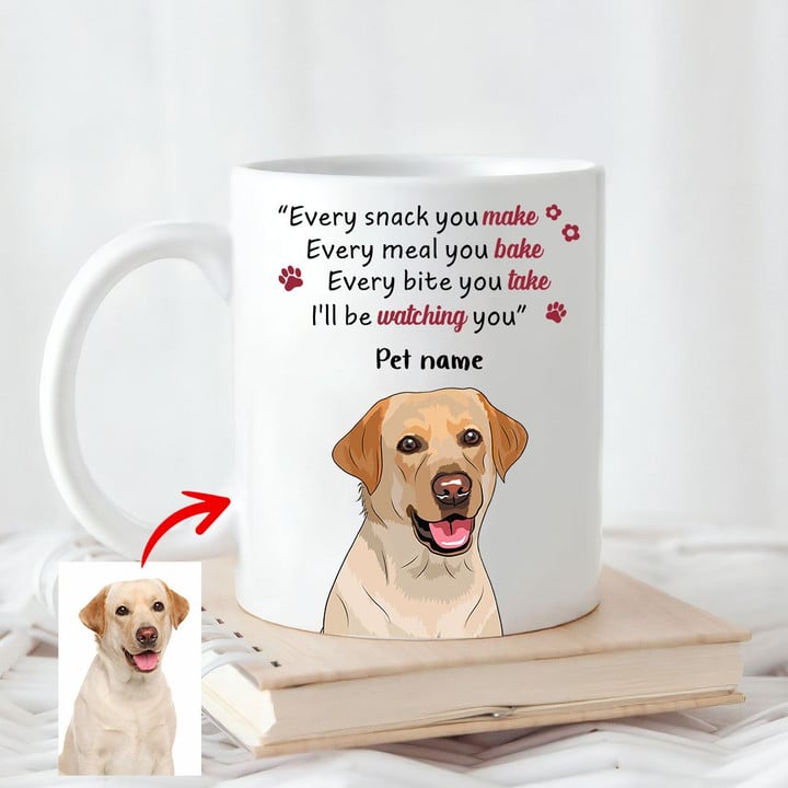 I"ll Be Watching You Funny Personalized Coffee Mug Gift For Fur Parents, Dog Lovers