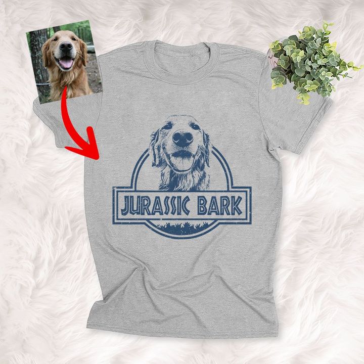 Jurassic Bark Custom Dog Sketch Graphic T-Shirt Dog Owner Pet Lover Shirt
