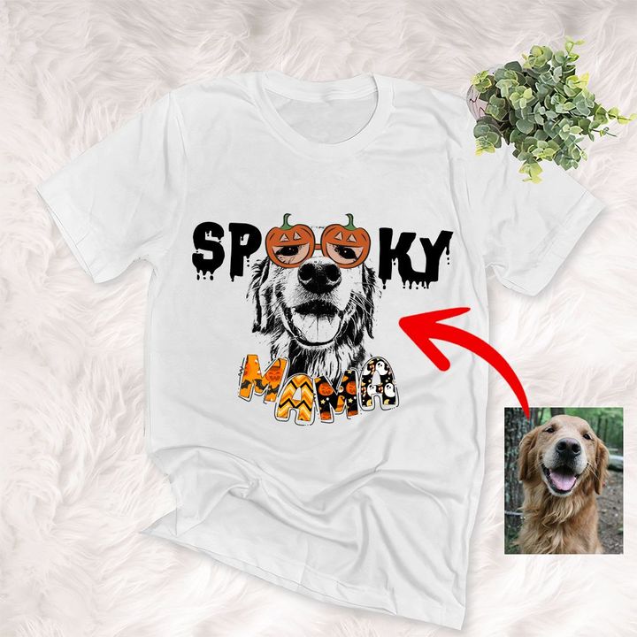 Spooky Dog Mom Customized Dog Sketch T-Shirt Gift For Halloween, Spooky Dog Lover