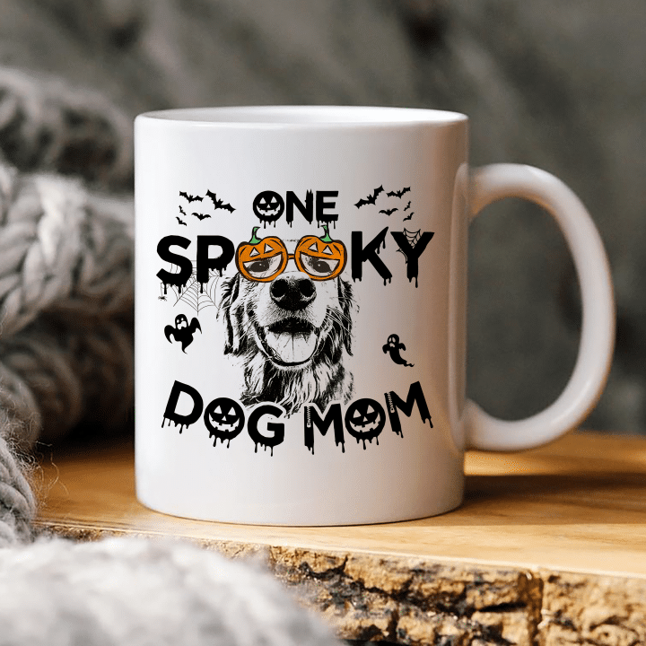 One Spooky Dog Mom Custom Dog Sketch Coffee Mug Gift For Spooky Dog Mom, Fur Mom, Dog Lovers