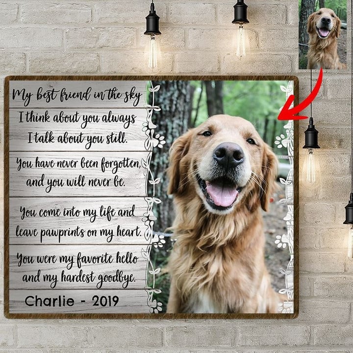 Custom Pet Memorial Gifts My Best Friend On The Sky Gift for Pet Owners