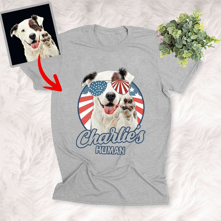 Personalized Dog T-shirt For Human Custom Dog T-shirt for 4th Of July