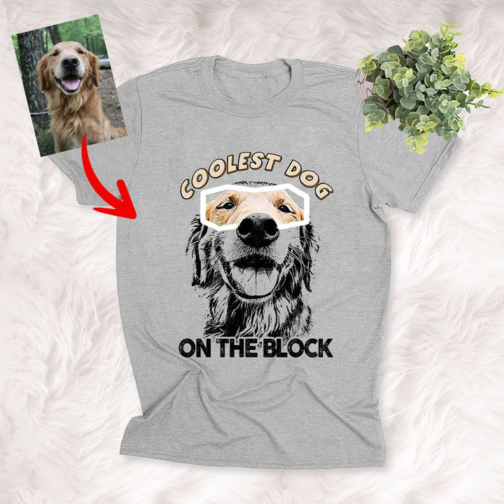 Coolest Dog on the Block Sketch Dog Unisex T-shirt Dog Mom Dog Dad Gift