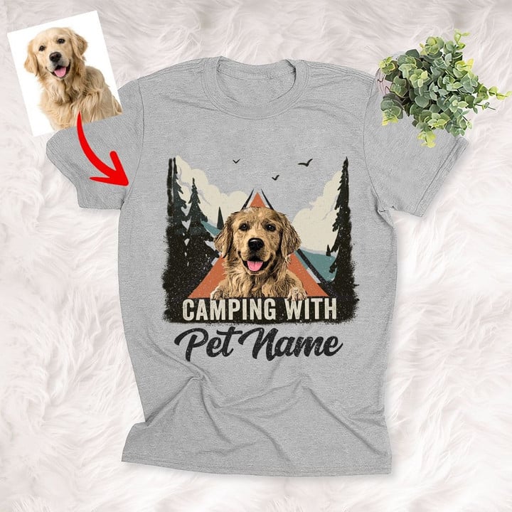 Camping With Dog Custom Unisex T-shirt