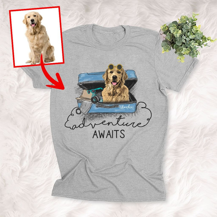 Adventure Awaits Custom Dog Unisex T-shirt For Humans