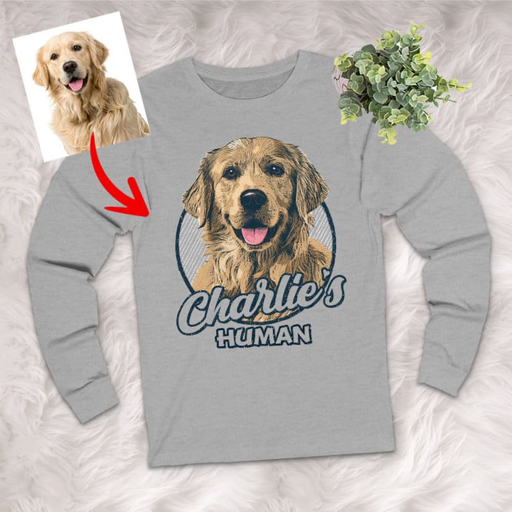 Personalized Vintage Dog Long Sleeve Shirt For Humans