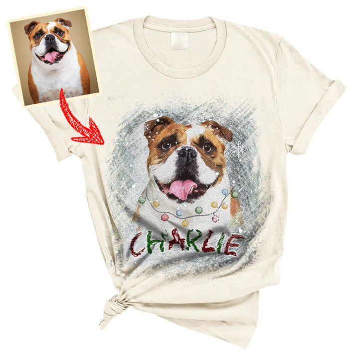 Personalized Christmas Dog Vintage Comfort Color T-shirt [Christmas Gift]