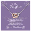 Loved More Than You Know - Sterling Silver Dad To Daughter Interlocking Heart Necklace