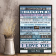 Mom To Daughter - Smile More Worry Less - Vertical Matte Posters
