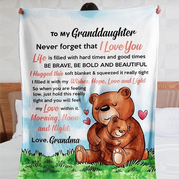 To My Granddaughter Blanket - Bear