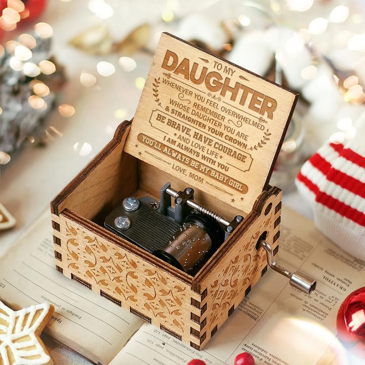To My Daughter - Straighten Your Crown - Engraved Music Box