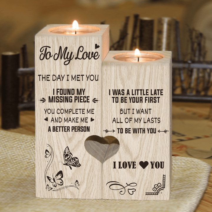 To My Love You'Re My Missing Piece - Candle Holder