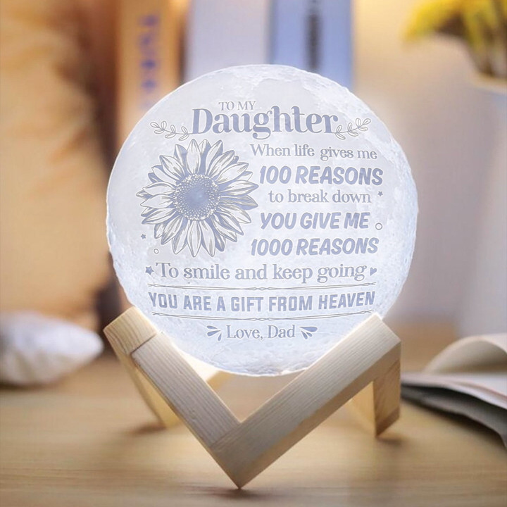 Dad To Daughter - You Are A Gift From Heaven - Moon Lamp