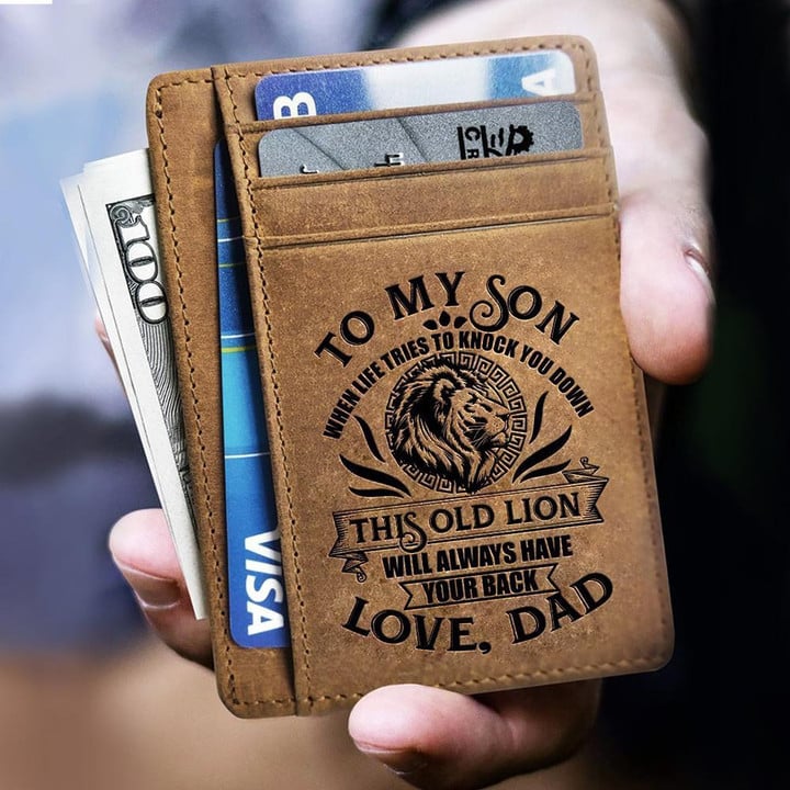 Card Wallet - Son, This Old Lion Will Always Have Your Back