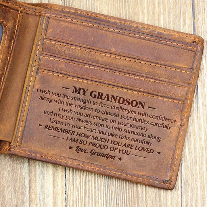 Grandpa To Grandson - I Am So Proud Of You - Bifold Wallet