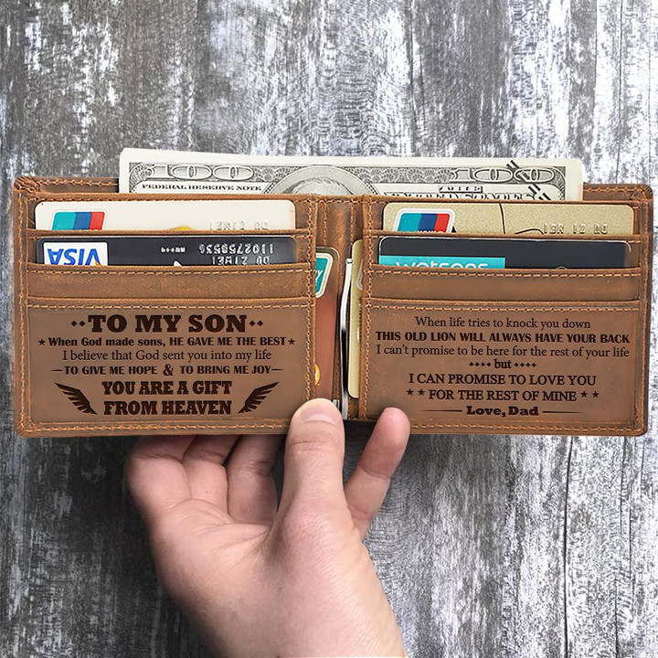 Dad To Son - You Are A Gift From Heaven - Wallet With Clipper