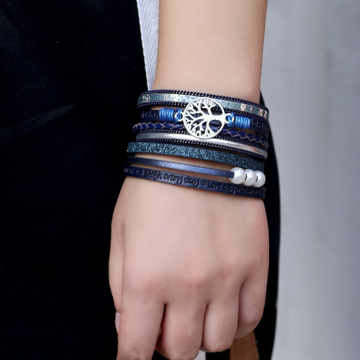 Inspirational Tree of Life Leather Bracelets for Women