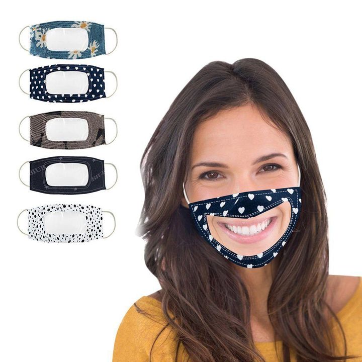 5-Pack: Custom Fashion Smile Communicator Face Mask