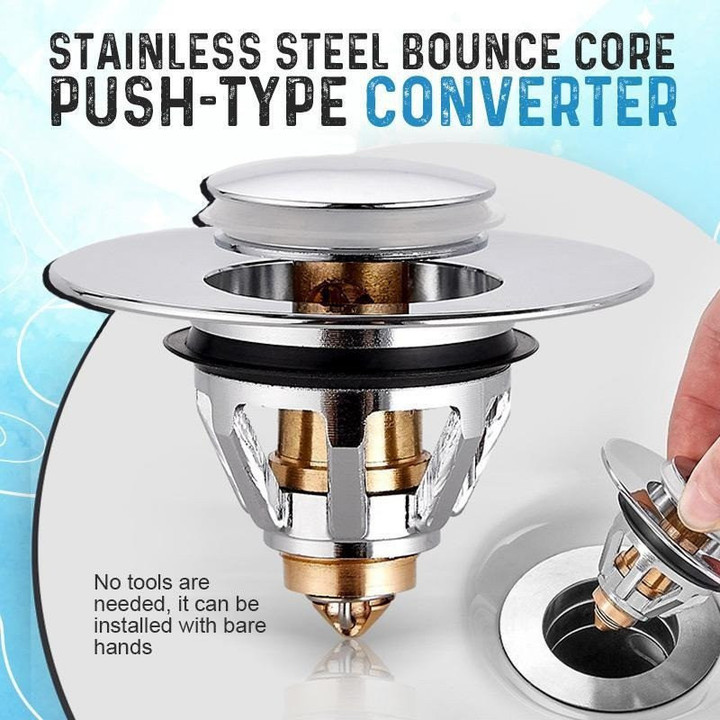 Basin Pop-up Drain Filter Metal Bounce Core Push-Type