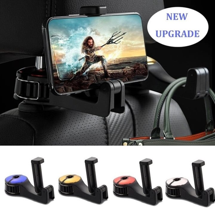 [1Set/2PCS] Car Seat Rear Hook with Mobile Phone Holder