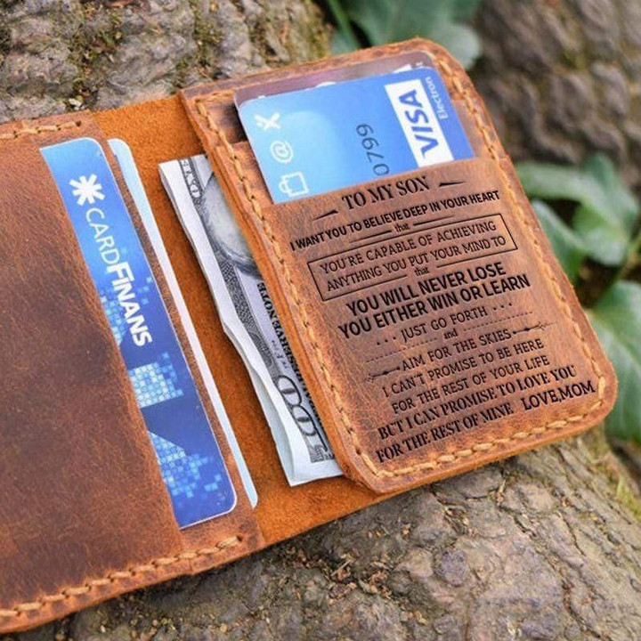DAD/MOM TO SON - PREMIUM COW LEATHER BIFOLD WALLET
