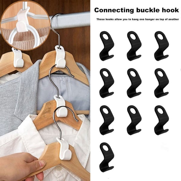 Space-Saving Clothes Hanger Connector Hooks - Set 10 PCS