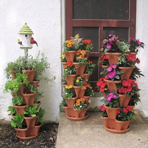 🌹 Stand Stacking Planters Strawberry Planting Pots