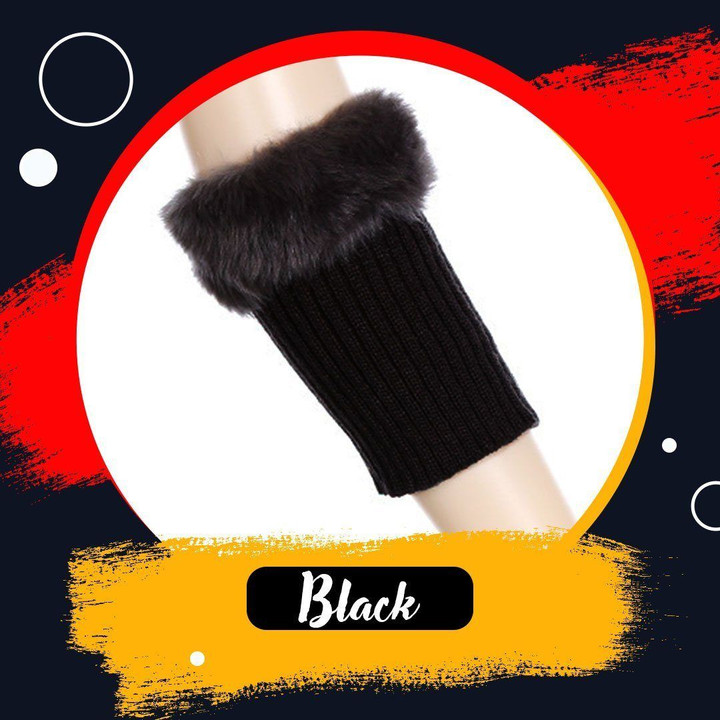 ⭐️ Faux Fur Knitted Boot Cuff