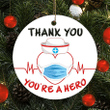 Thank You You'Re a Hero Heathcare Worker Face Mask Nursing Christmas Ornament