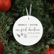 Our First Christmas Engaged With Name And Date Porcelain Ceramic Christmas Ornament