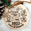 Pandemic Christmas Ornament Wood Engraved