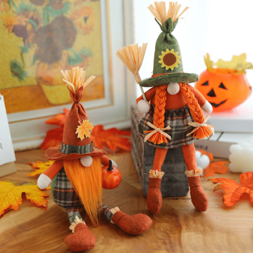 Halloween Gnomes Plush Decor Halloween Witch Gnome