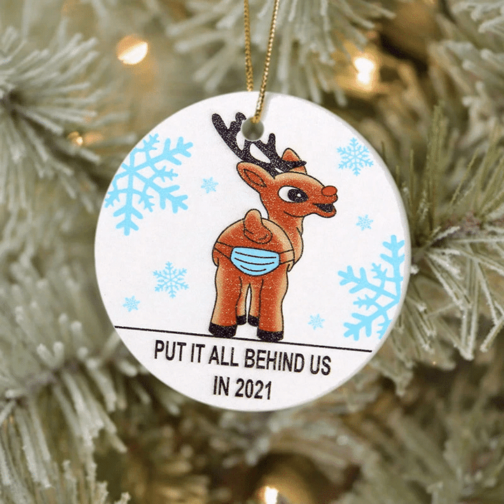Putting It All Behind Us Ornament Funny Reindeer Mask Ornament