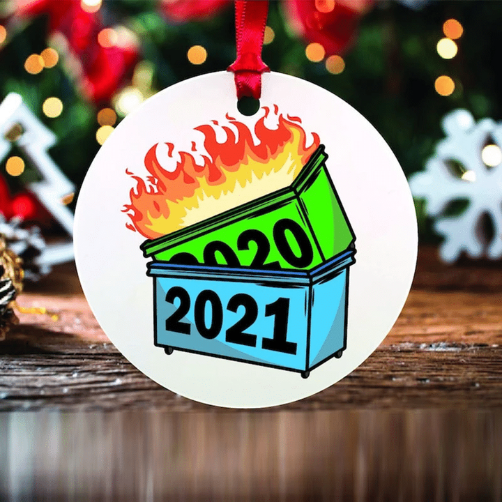 2021 Funny Dumpster Fire Keepsake Christmas Ornament