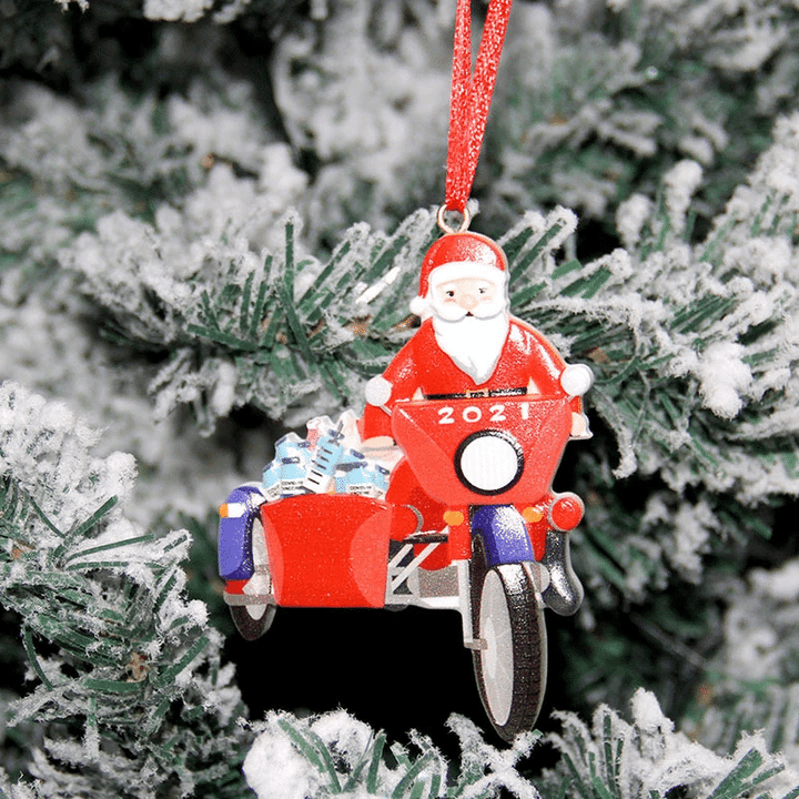 Motorcycle Claus Christmas Ornament