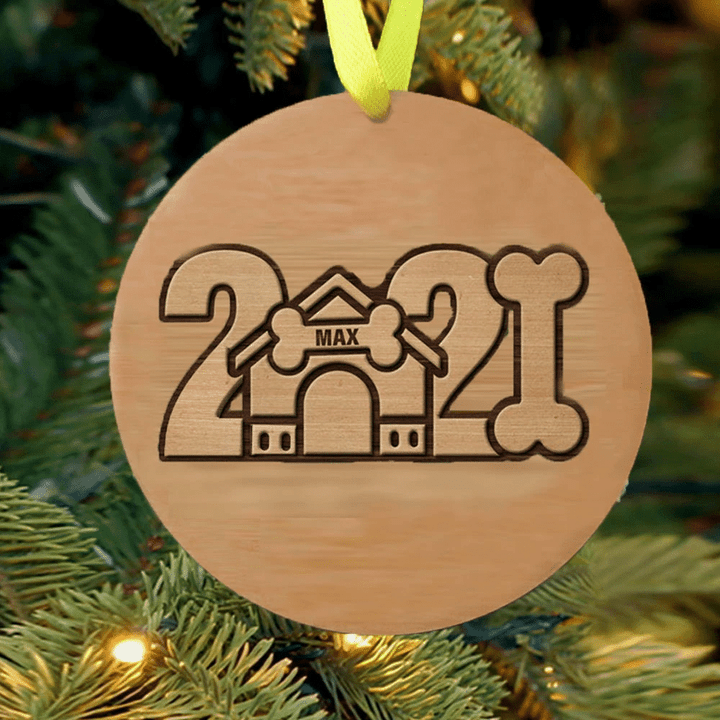 Personalized Pet 2021 Wood Christmas Ornament