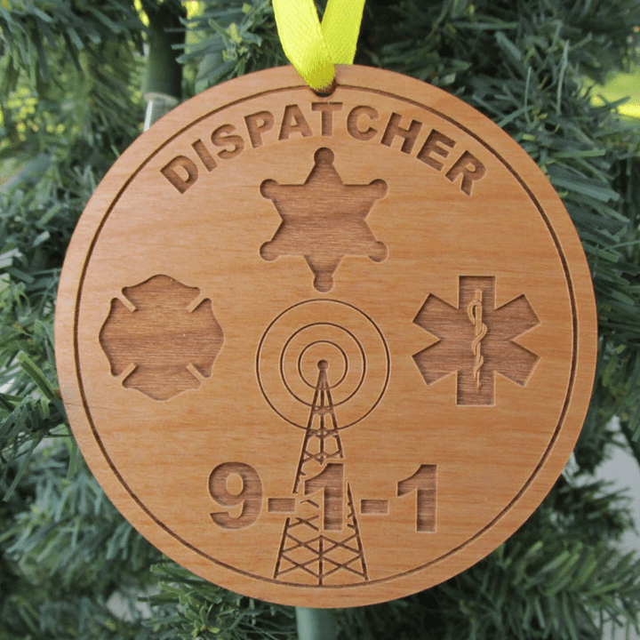Personalized Dispatcher Wood Christmas Ornament