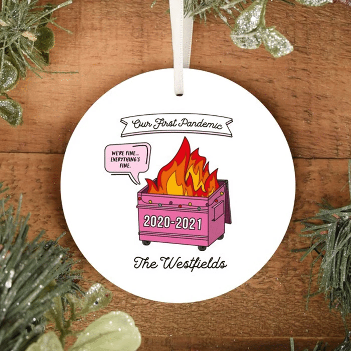 2021 Pink Dumpster Fire Ornament 2021 Personalized Ornament
