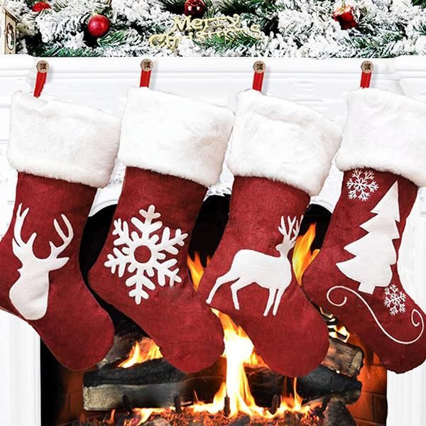 Christmas Stockings Red Reindeer - Stylish Xmas Stockings Decorations