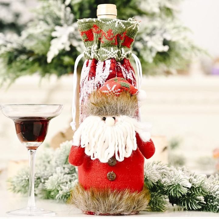Christmas Wine Bottle Knit Sweater Covers